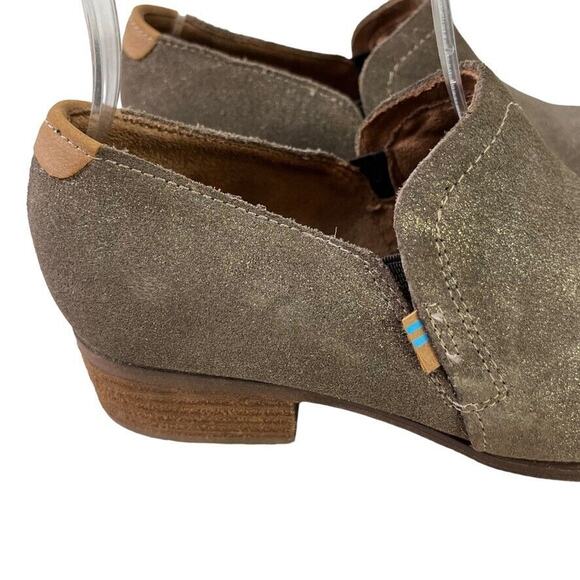 Toms Shaye Suede Slip On Block Low Heel Loafers Casual Real Leather Shoes 6.5 - Picture 12 of 16